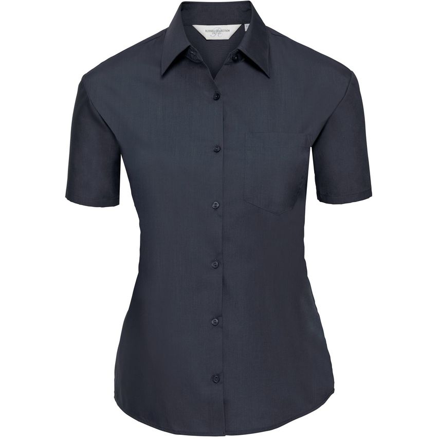 Russell Russell Ladies Poplin Shirts S/S 110gm French Navy 4XL