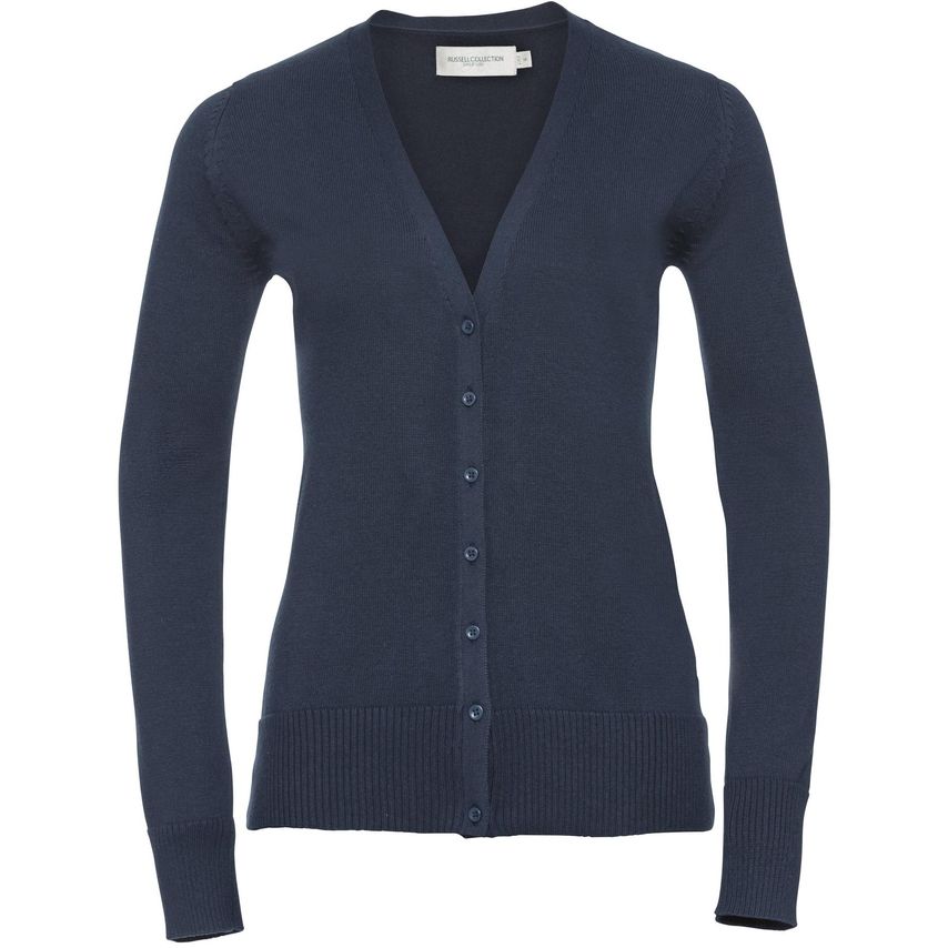 Russell Russell Knitted V Neck Cardigan Ladies French Navy 4XL