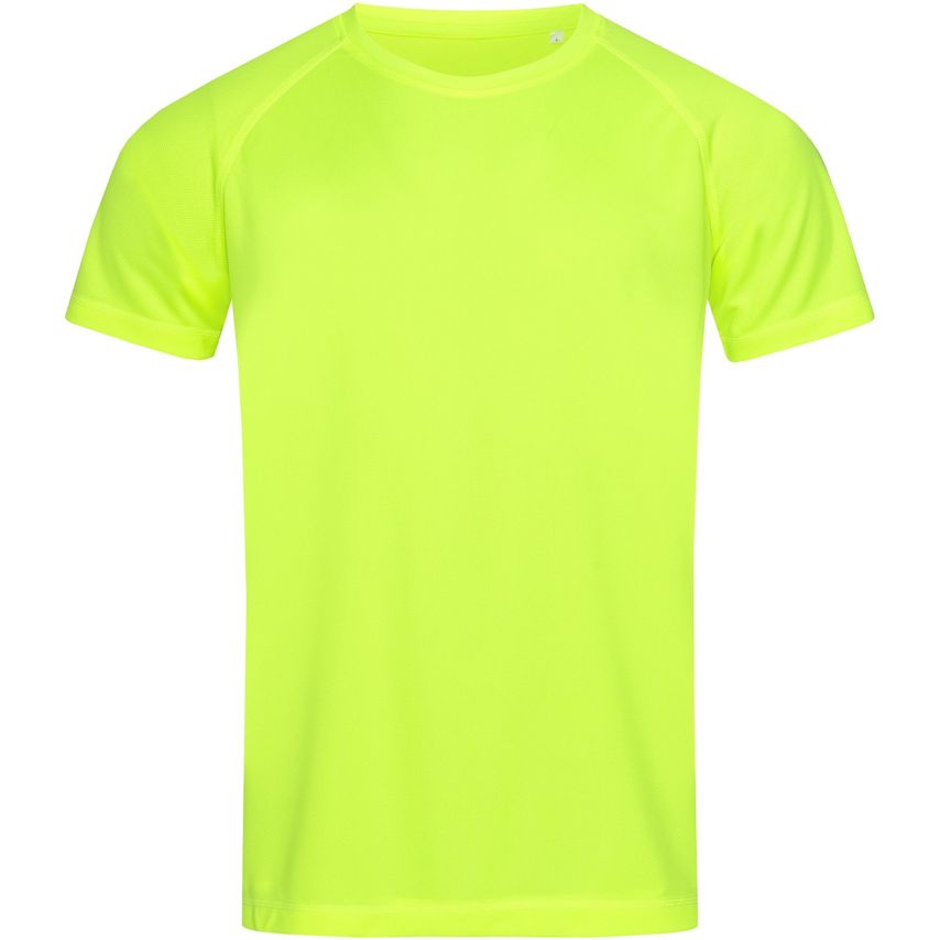 Stedman Active Sports Raglan Mesh Mens T-Shirt Cyber Yellow XL