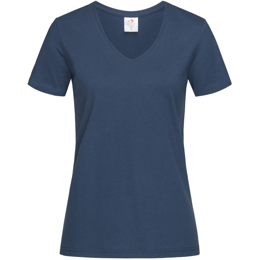Stedman Classic Ladies V Neck T-Shirt 155gm Navy 2XL