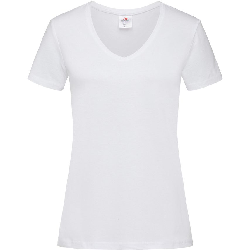 Stedman Classic Ladies V Neck T-Shirt 155gm White S