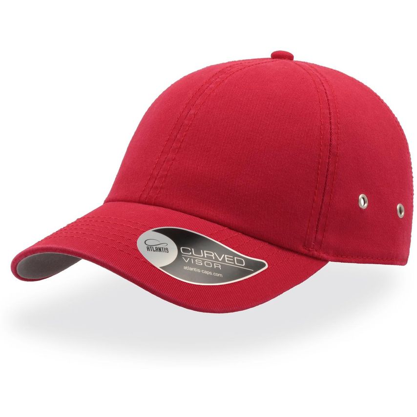 Atlantis Action 6 Panel Chino Baseball Cap Red One Size