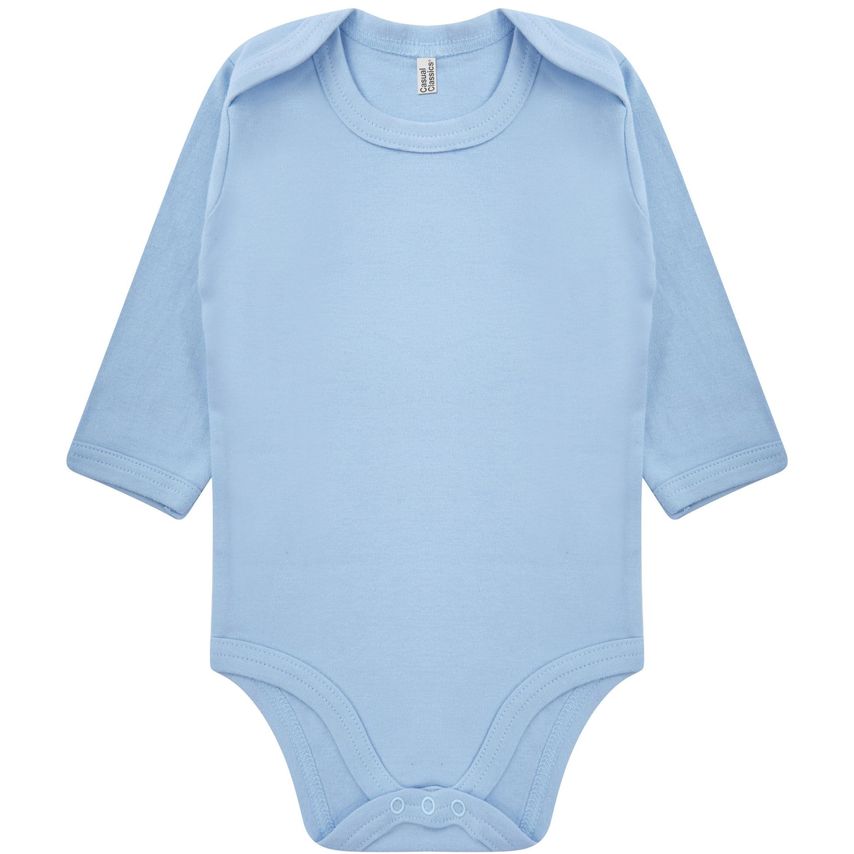 Casual Classics Casual Classic Baby Long Sleeve Body Suit Light Blue 3 6M