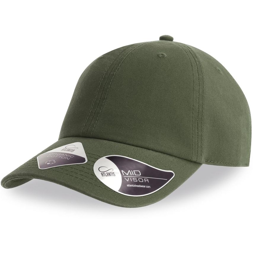 Atlantis Fraser Organic Cotton Unstructured 6 Panel Cap Olive One Size