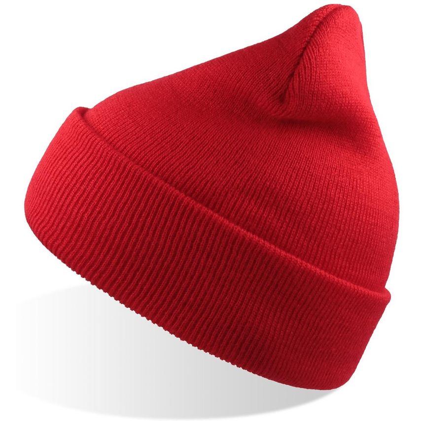 Atlantis Wind Beanie with Turn Up Double Skin Red One Size