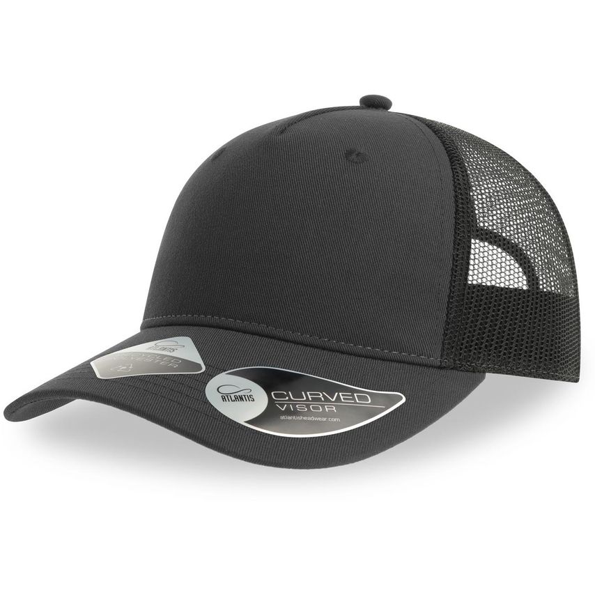 Atlantis Zion Recycled Trucker 5 Panel Cap DK Grey/Black One Size