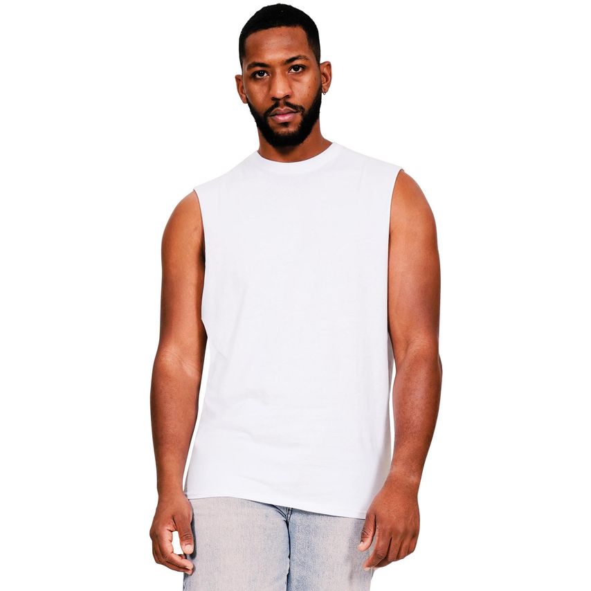 Casual Classics Casual Ringspun Core 150 Droparm Raw Edge Tank White 2XL