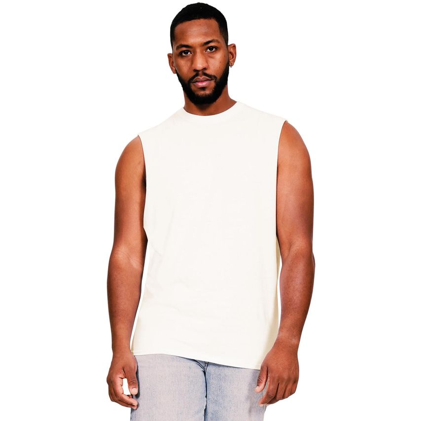 Casual Classics Casual Ringspun Core 150 Droparm Raw Edge Tank Ecru XL