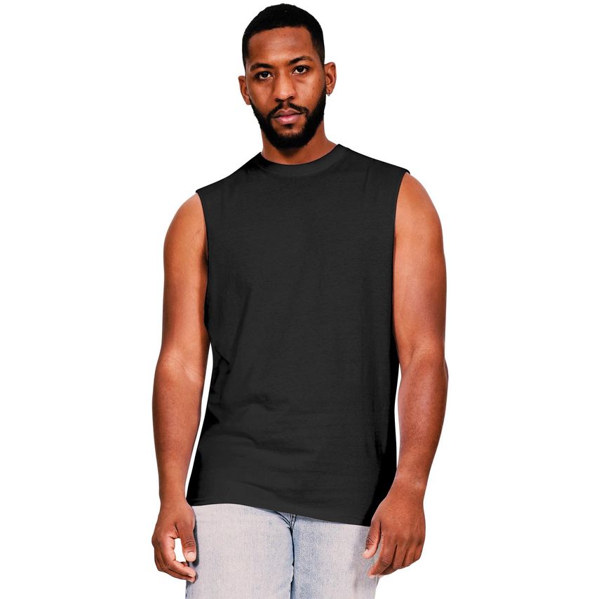Casual Classics Casual Ringspun Core 150 Droparm Raw Edge Tank Black XS