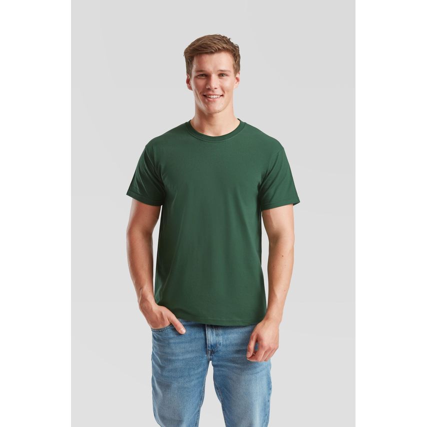 Fruit Of The Loom FotL Iconic 195 Ringspun Premium T-Shirt Mens Bottle Green L