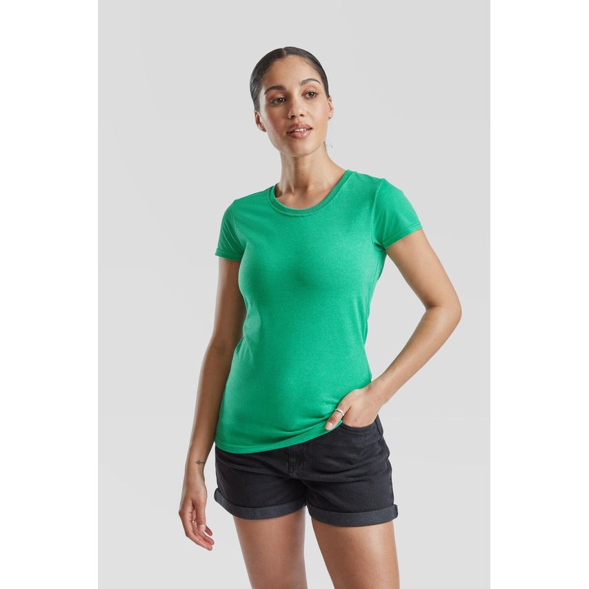 Fruit Of The Loom Fotl Valueweight T-Shirt Ladies Heather Green S