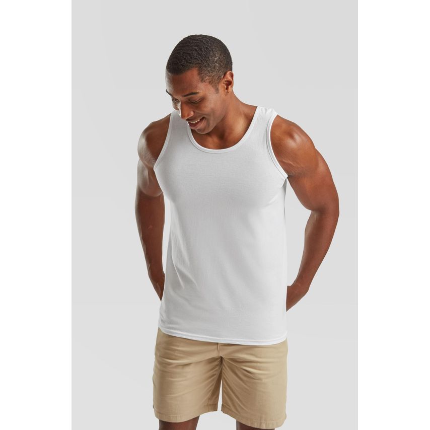 Fruit Of The Loom Valueweight Athletic Vest Adult White 2XL