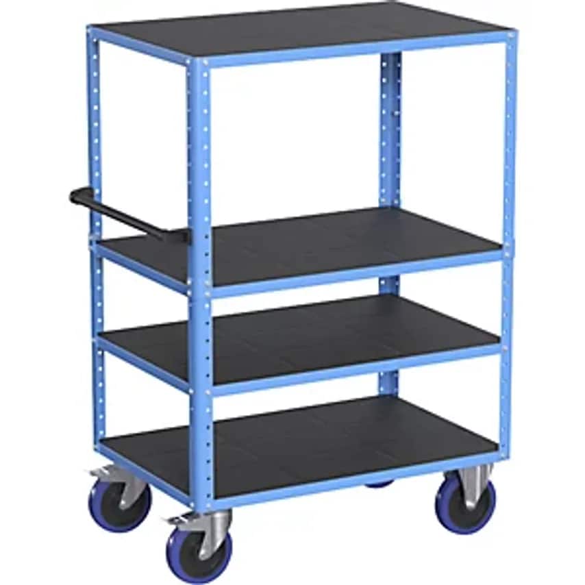 EUROKRAFTpro CustomLine Shelf Truck Open on 4 Sides 4 Shelves Light Blue RAL 501