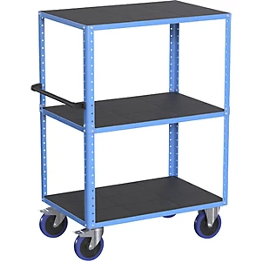 EUROKRAFTpro CustomLine Shelf Truck Open on 4 Sides 3 Shelves Light Blue RAL 501