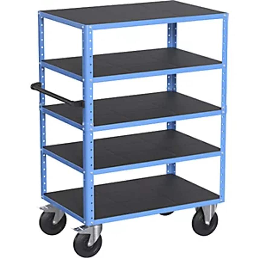 EUROKRAFTpro CustomLine Shelf Truck Open on 4 Sides 5 Shelves Light Blue RAL 501