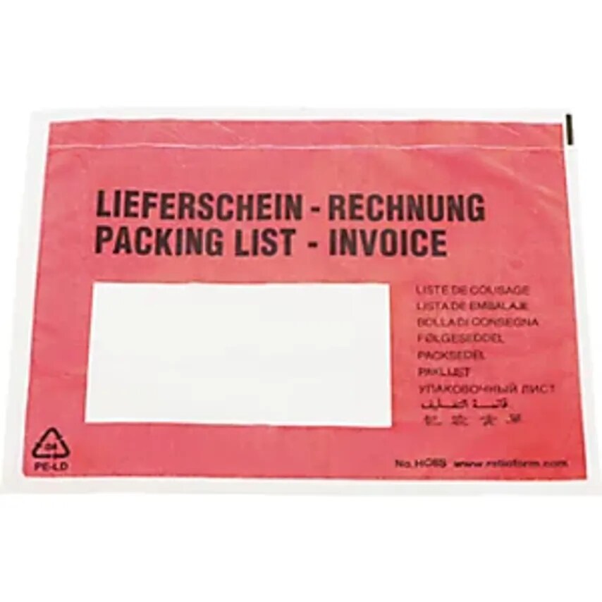 Ratioform Verpackungen GmbH Recycled Document Bags Packing list/Invoice Imprint