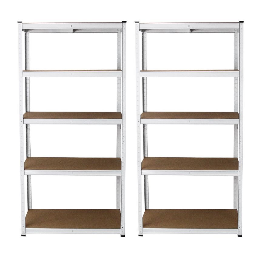 MonsterShop 2 x White Racking Units 90 x 40 x 180mm
