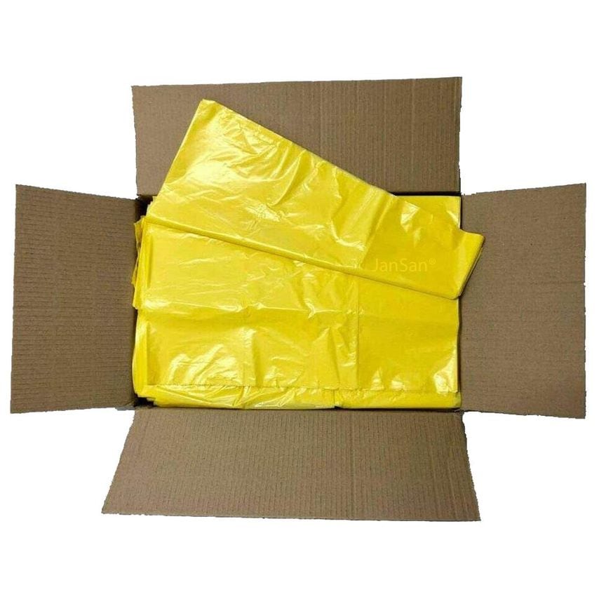 JanSan Refuse Sacks Medium Duty 90L 15kg - Yellow - Pack of 200