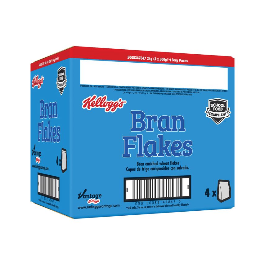Kellogg's Bran Flakes Bag 500g (Pack of 4) - 5147847000