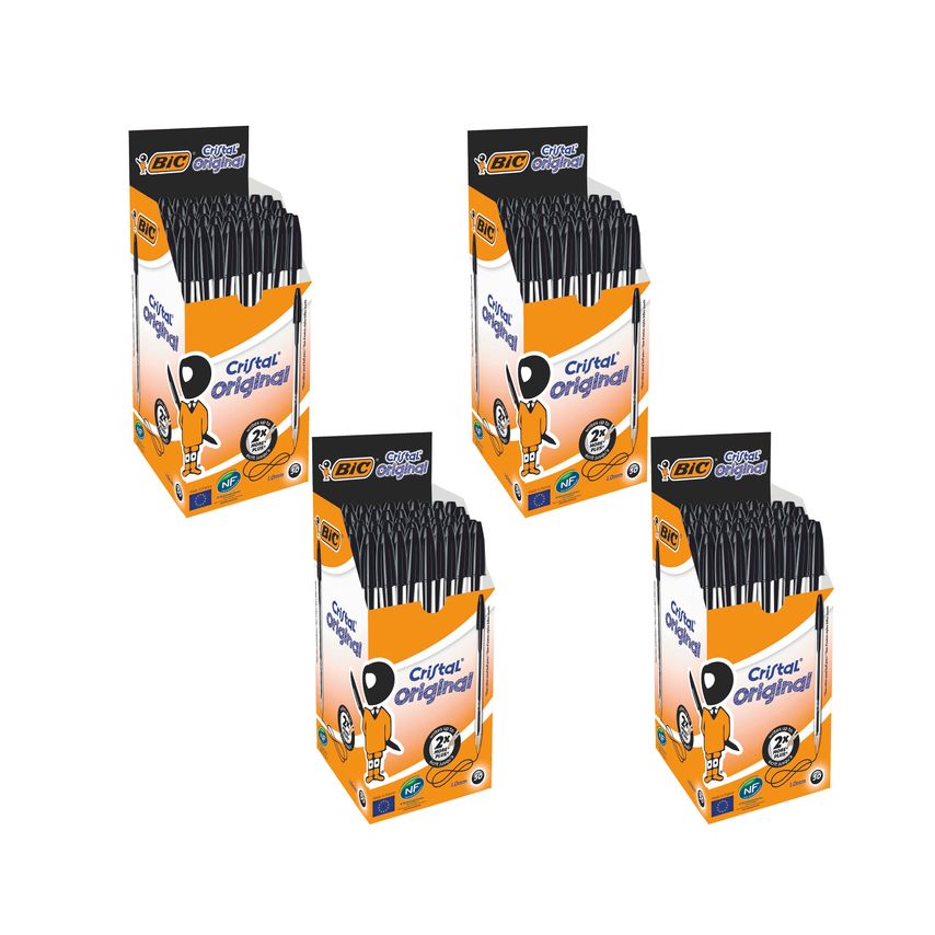 Bic Cristal Ballpoint Pen Medium Black (Pack of 50) 4 for 3