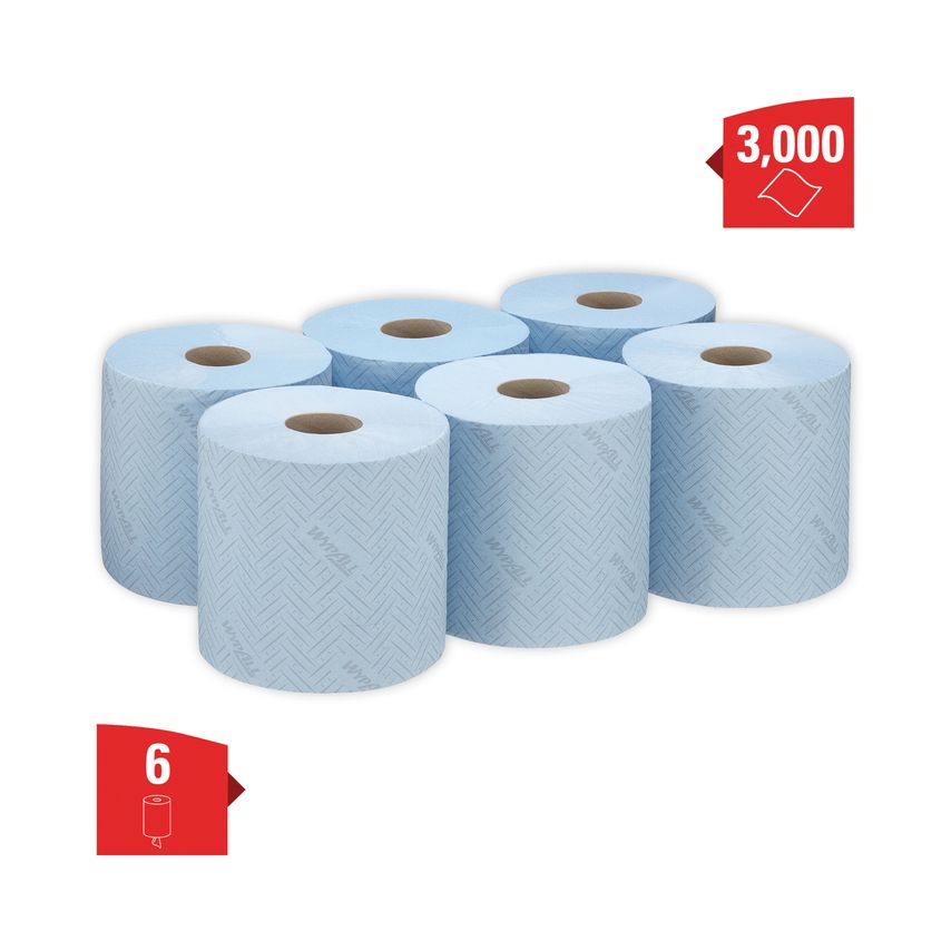 Wypall L10 Wiper Roll Control Centrefeed Blue (Pack of 6) - 7407