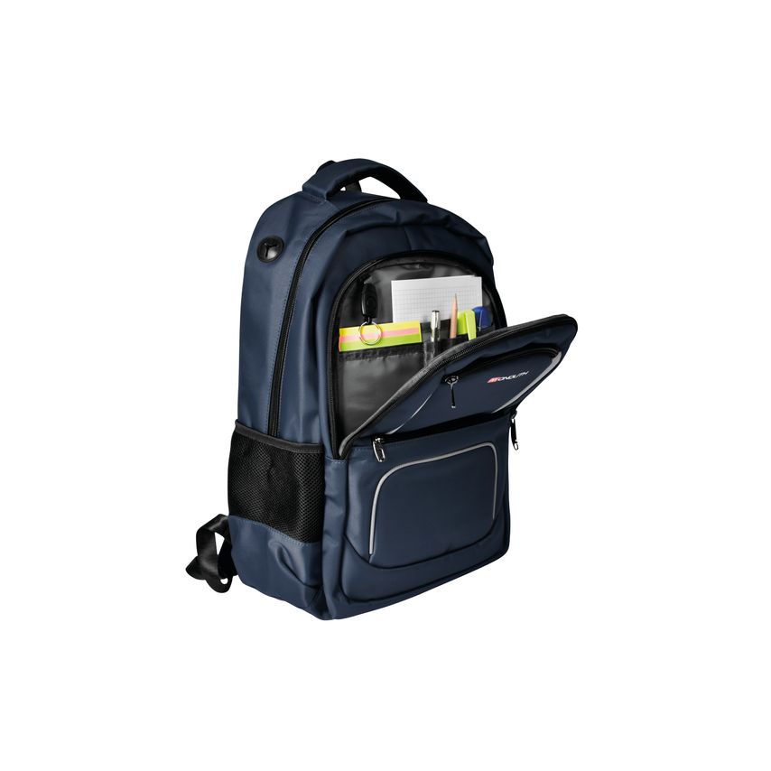 15.6" Business Commuter Laptop Backpack USB/Headphone Port Navy Blue - 9115B