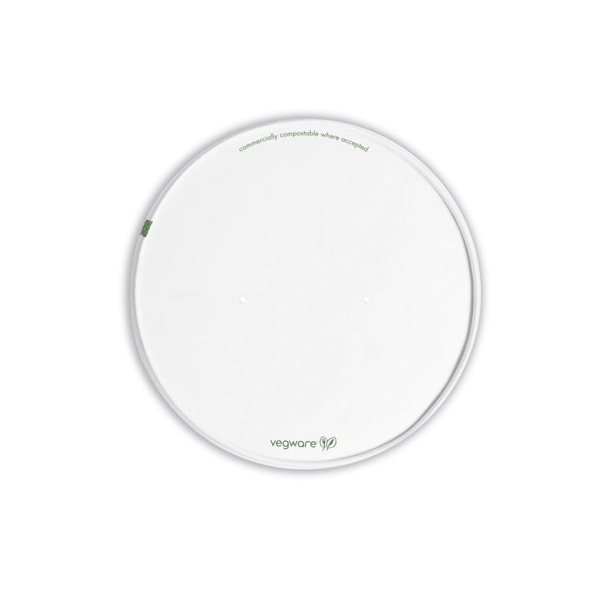 Vegware Bon Appetit Bowl Lid 185 Series White (Pack of 300) - VLID185P