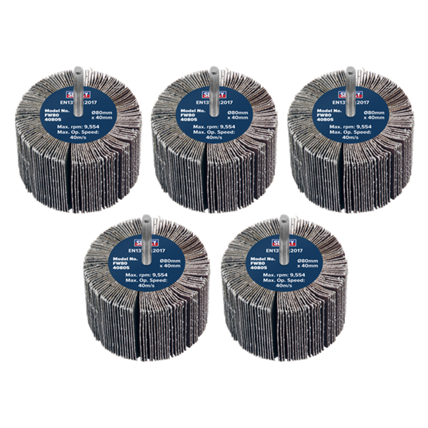 Abrasive Flap Wheels 80 X 40mm 6mm Shaft