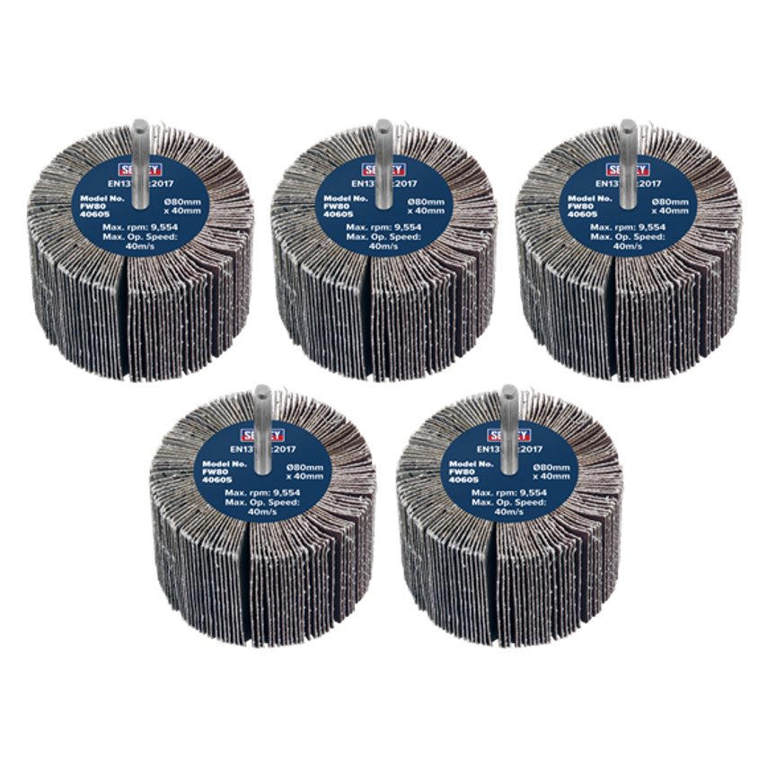 Abrasive Flap Wheels 80 X 40mm 6mm Shaft