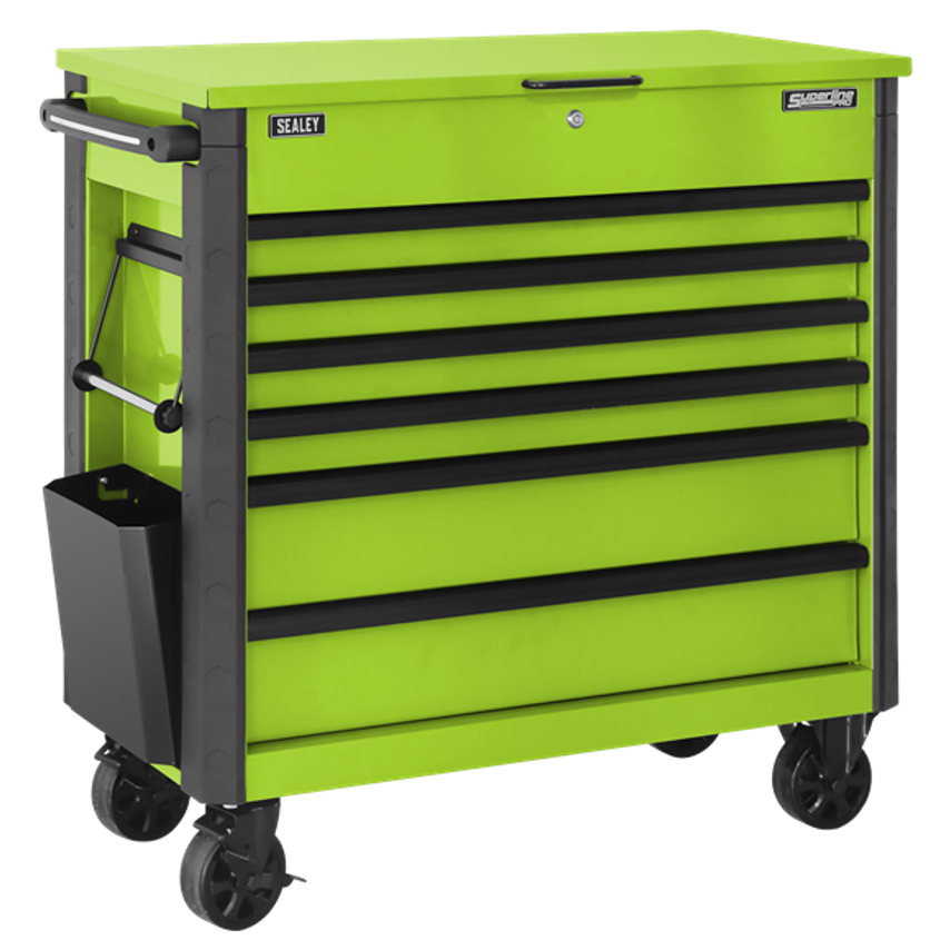 High Gloss Tool Trolley 6 Drawer with Ball Bearing Slides