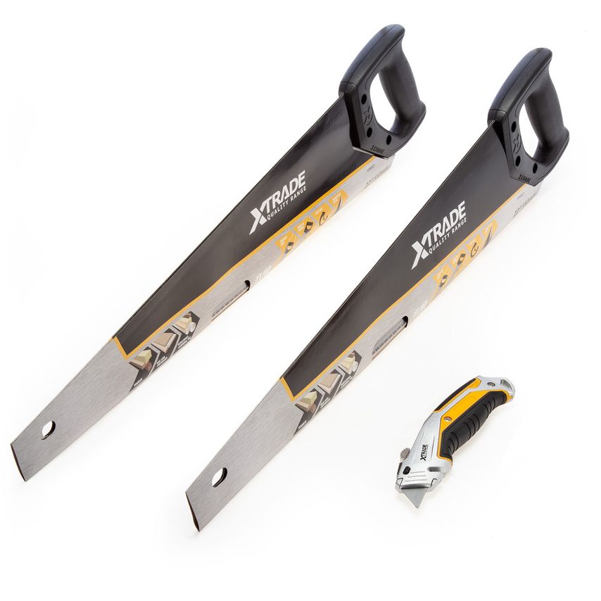 XTrade X0900094 Hardpoint Hand Saw 22 x2 + Utility Knife (3 Piece)