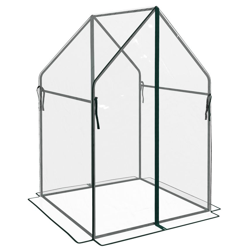 Portable Mini Greenhouse with 2 Zipped Doors Tomato Growhouse 90 x 90 x 145cm