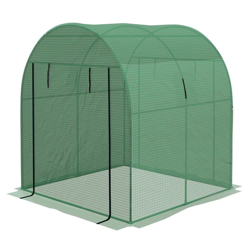 Polytunnel Greenhouse with UV-resistant PE Cover Grow House 1.8 x 1.8 x 2m