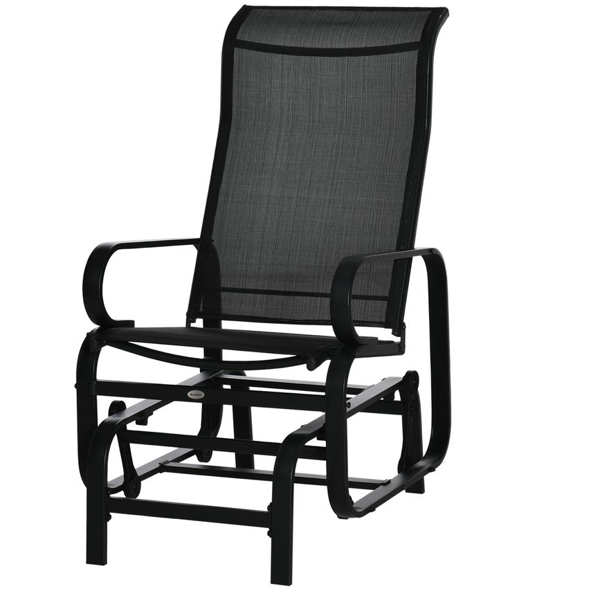 Outsunny Outdoor Garden Comfortable Gliding Chair with Sturdy Metal Frame for Pa