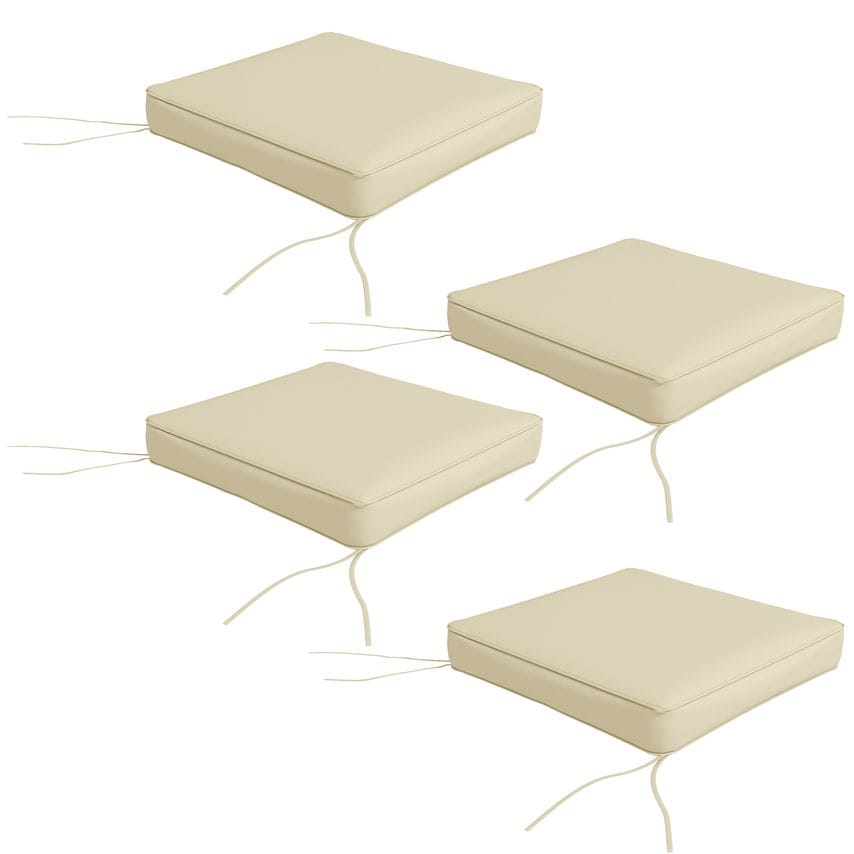 Outsunny Set of 4 Replacement Cushions for Outdoor Indoor Furniture with Ties Be
