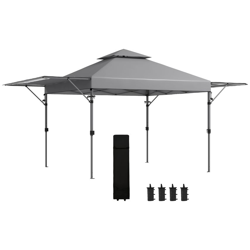 5x3m Easy Pop Up Gazebo with Dual Awnings