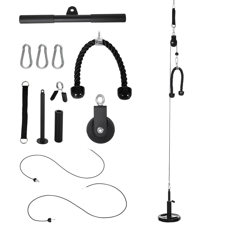 Cable Pulley System Lat Pull Down System with DIY Loading Weight Pin