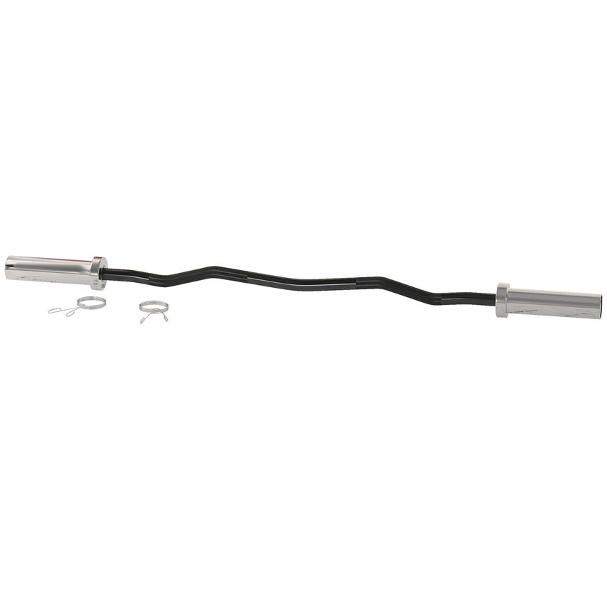 SPORTNOW 120cm EZ Curl Bar with Spring Clips Barbell Bar for 5cm Weight Plates 8