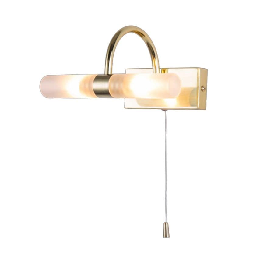 Forum Lighting Corvus 2 Light Bathroom Wall Lamp Satin Brass IP44