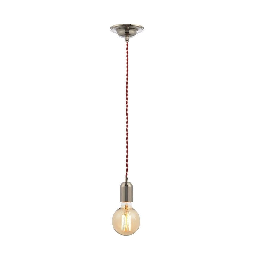 Forum DALE Slim Pendant Ceiling Light Polished Nickel Red