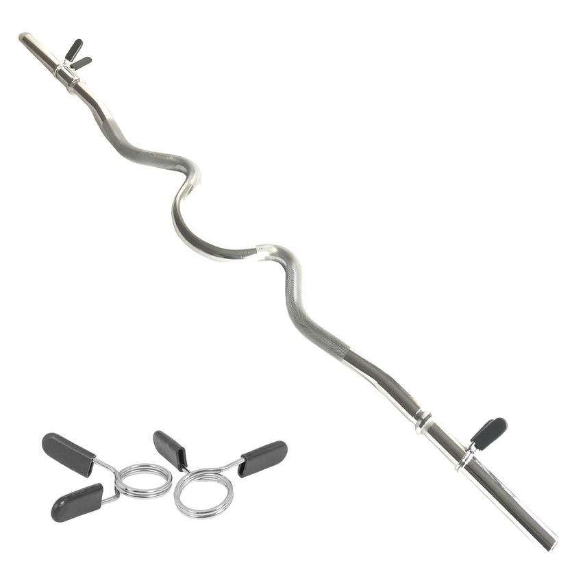 MonsterShop Body Revolution EZ 1" Super Curl Barbell Bar - 1.2m - 30155