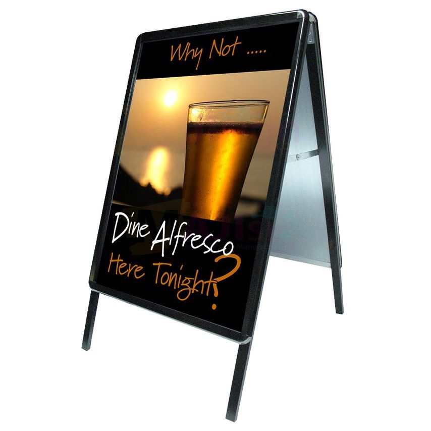 Seco Aluminium Snap Frame A-Board 32mm 20 x 30 Inches Black - 2030ABBLACK