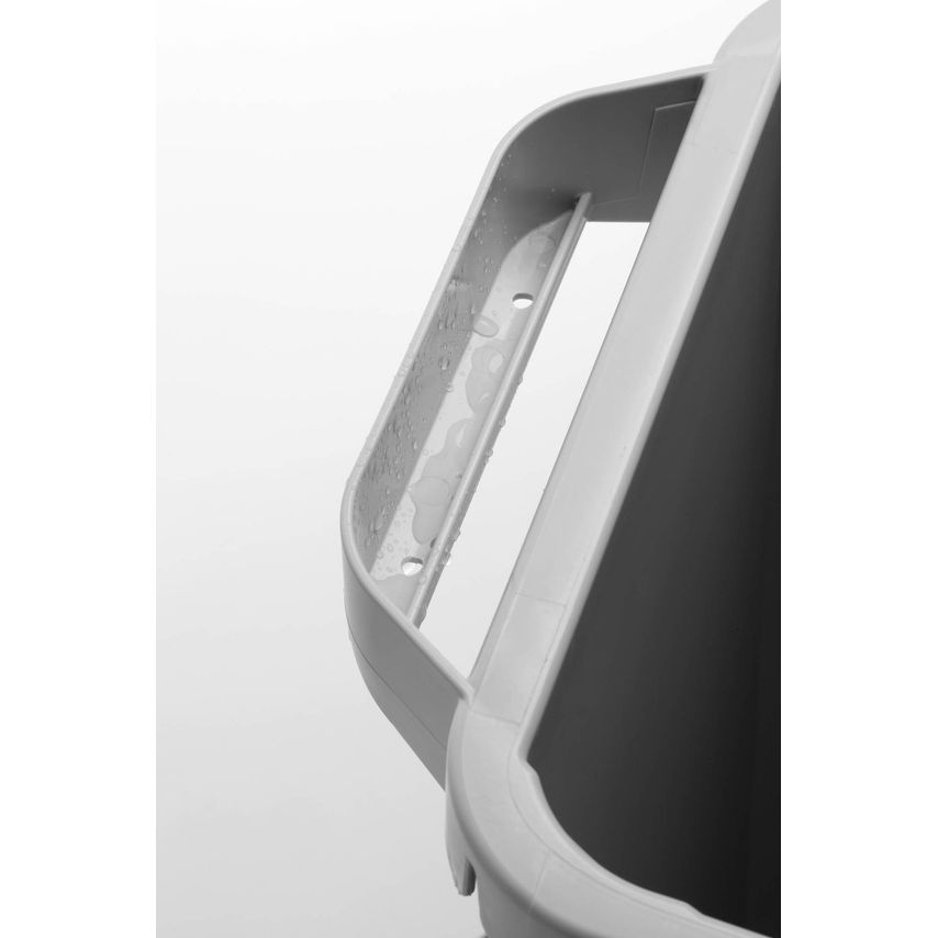 Durable Durabin Plastic Waste Recycling Bin 60L Rectangular Grey with Yellow Hin