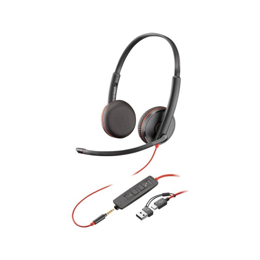 Poly Blackwire Stereo Headsets with USB-C and 3.5mm Plug