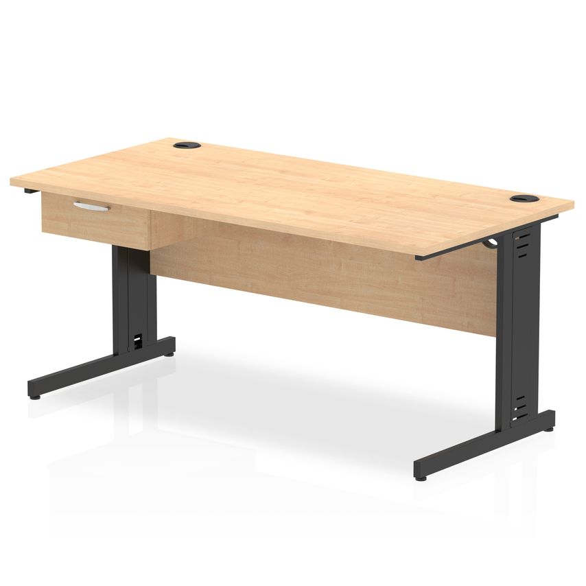 Shop Impulse 1600 x 800mm Straight Office Desk Maple Top Desks