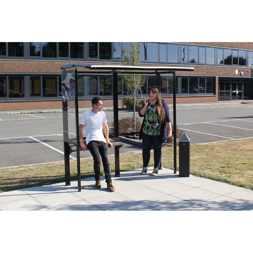 NoButts Budget Open Fronted Smoking Shelter Black 35 Person