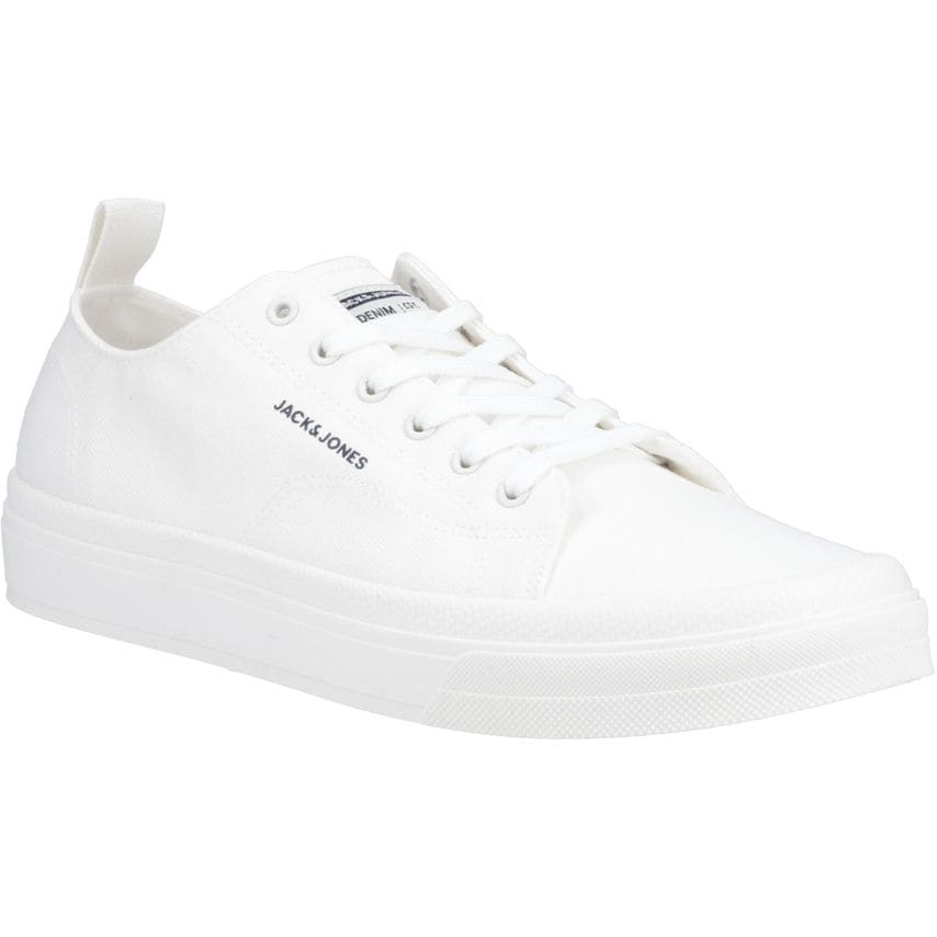 Jack & Jones Bayswater Canvas Trainers Mens Shoes Bright White - 7