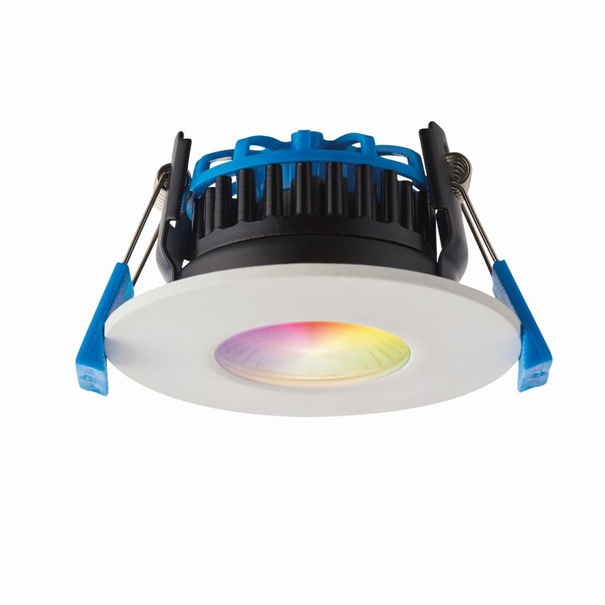 Saxby Smart Shieldpro RGBW IP65 8W Outdoor Recessed Downlight - Matt White Paint
