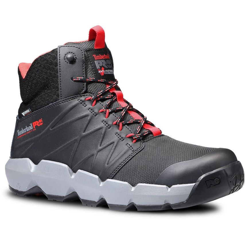Timberland Pro Black/Red Morphix 6 Safety Boots for Male - 8