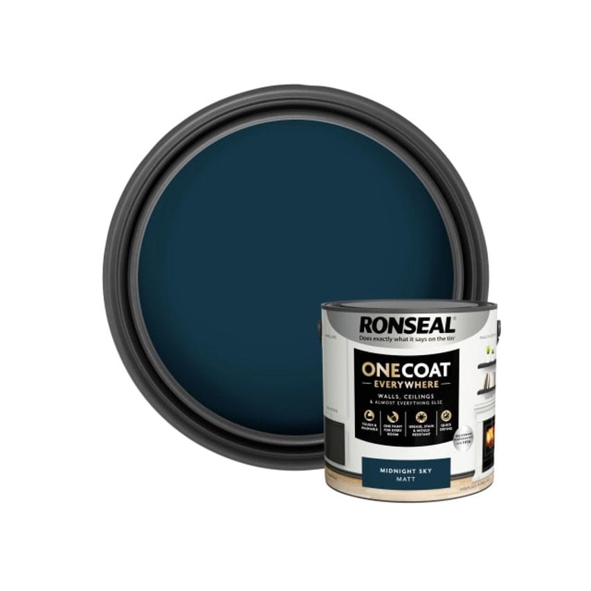 Ronseal One Coat Everywhere Interior Paint Midnight Sky Matt 2.5L